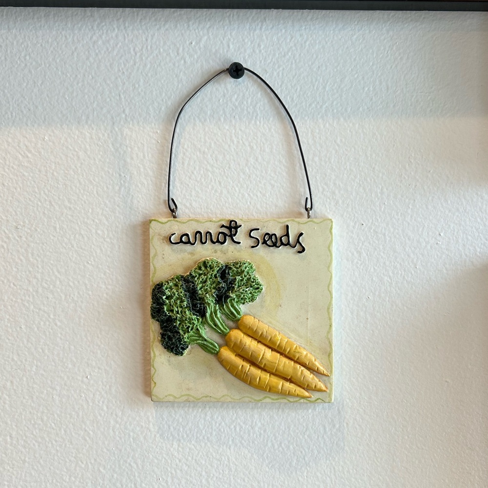 Kitschy Donna Chapman Carrot Seeds Wall Hang